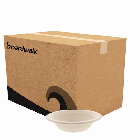 Boardwalk Bagasse PFAS-Free Dinnerware, Round Bowl, 12 oz, Natural, 1000PK BL-12BW-NPFA